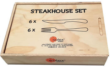 Solex Lena Besteckset Steakbesteck 12-tlg. inkl. Holzbox 4251429814662 (Lena_Steakhouseset_6)