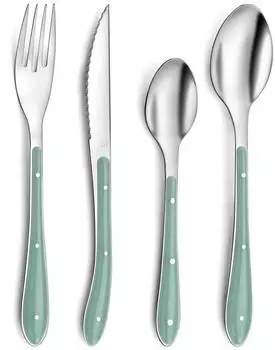 Amefa 2252PGT000C40 Bistro Besteckset 24-teilig Edelstahl Polypropylen 18/0 wassergrün