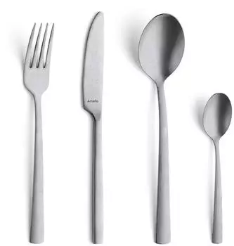 Amefa Besteckset MANILLE 16-teilig Edelstahl Vintage Look Silber