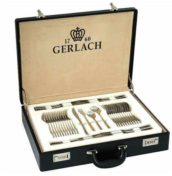 Gerlach Besteck-Set Glänzend Flames Edelstahl Silber 52x42x10cm 68-teilig