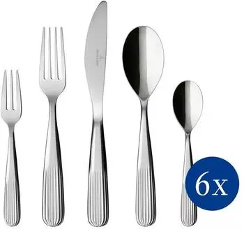 Villeroy & Boch Rose Garden Tafelbesteck 30-tlg. Edelstahl silber
