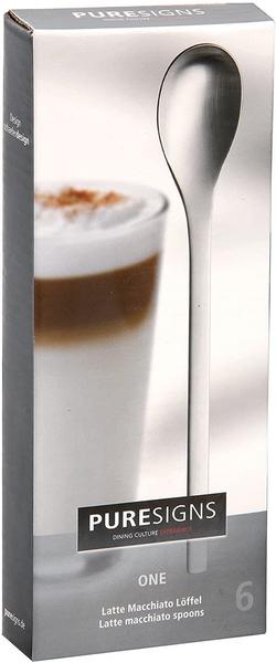 Puresigns Latte-Macciato-Löffel ONE 6er Set silber