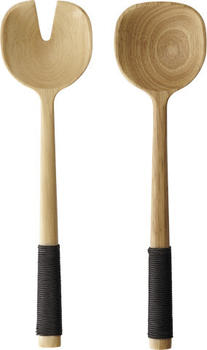 ASA Selection Salatbesteck mit schwarzem Nylongriff Wood L31,2cm