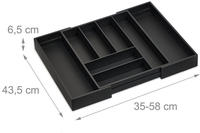 Relaxdays Besteckkasten Ausziehbar, Bambus, Hbt 6,5 X 35-58 X 43,5 Cm, 6-8 F&auml;cher,