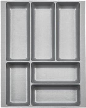 Sotech ORGA-BOX-2 Besteckeinsatz Tiefe 462 mm f&uuml;r Nobilia K&uuml;chen Canvas-Struktur silbergrau Schubladeneinsatz Breite 359 mm f&uuml;r Schubladen 450 mm