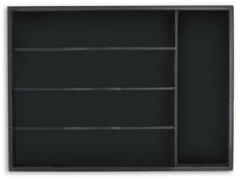 Relaxdays Schubladen Ordnungssystem Bambus mit 5 F&auml;chern HBT4,5x34x25 cm Schwarz (10047502)