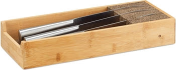 Relaxdays Schubladeneinsatz Bambus HBT6,5x38x15,5cm Natur (10022169_58)