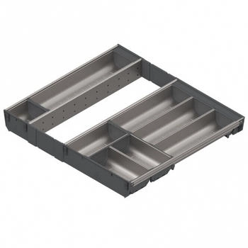 Blum Schalen-Set für TANDEMBOX Schubkasten, ORGA-LINE Vollausfüllend, NL=500 mm, KB=600 mm, staubgrau, Schubkasteneinteilung