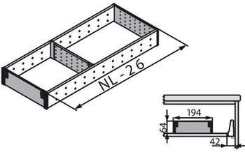 Blum ORGA-LINE Schubladeneinteilung Edelstahl/Kunststoff 450 mm (ZSI.450FI2N)