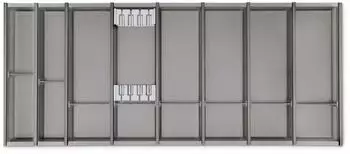 Sotech Cuisio Besteckeinsatz transluzent graphitgrau 55mm mit Messerblock f&uuml;r Legrabox 1200mm (107728)