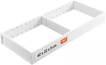 Blum Ambia-Line Schubkastenrahmen breit, Stahl seidenwei&szlig; matt 422x200x50mm (03896104)