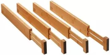 Sotech ORGA-BOX Schubladen-Trennsystem Bambus, 4er-Set (430-556mm)