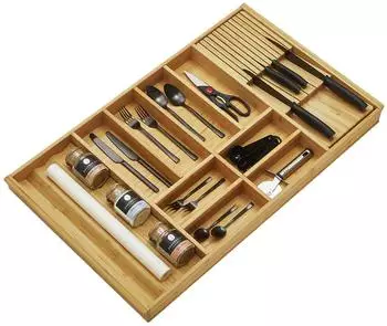 Sotech Orga-Box-1 Besteckkasten Bambus, 10 Fächer, 819x473mm (Orga-Box-1)