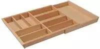Hansmeier GmbH Teleskop Holz Schubladen Besteckeinsatz ausziehbar 80-100 cm...