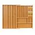 Relaxdays Besteckkasten ausziehbar, 8-11 Fächer, Bambus & MDF, 5,5x32-54x42cm (10050626)