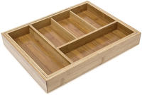 Relaxdays Besteckkasten ausziehbar, HxBxT:5x48,5x28cm, Bambus, 5-7 F&auml;cher,