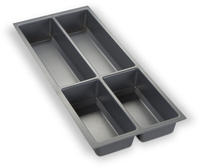 Orga-Box Besteckeinsatz silbergrau f&uuml;r 30er Schublade z.B. Nobilia 08.2012-12.2024