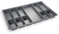 Orga-Box&reg; IV UNIVERSAL Besteckeinsatz Besteckkasten silbergrau f&uuml;r 80er Schublade