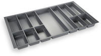 Orga-Box&reg; IV UNIVERSAL Besteckeinsatz Besteckkasten silbergrau f&uuml;r 90er Schublade
