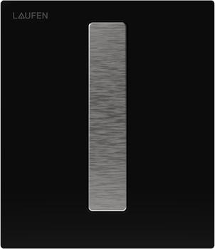 Laufen AU102 INEO für Urinal Glas Edelstahl-Optik 125x145x10mm H909102 Schwarz (H9091021240001)