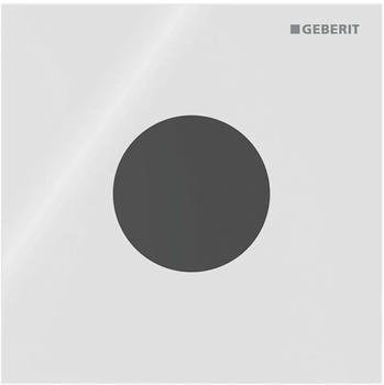 Geberit Typ 40 Urinalsteuerung Round mit elektrononischer Spülauslösung Batteriebetrieb Glas weiß (116034SI1)