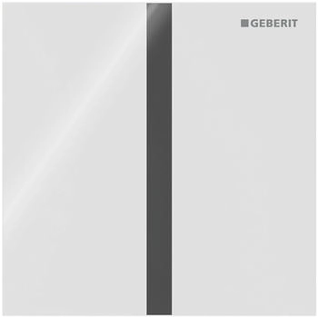 Geberit Typ 40 Urinalsteuerung Square mit elektrononischer Spülauslösung Netzbetrieb Glas weiß (116227SI1)