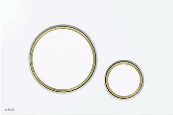 Alcadrain Thin Flächenbündige Steuerung weiß glänzend/gold glänzend M775