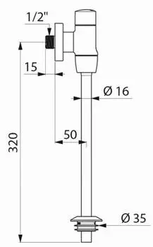 Delabie TEMPOFLUX Urinalspüler-Set G1/2B ~3 Sek. Chrom (778755)