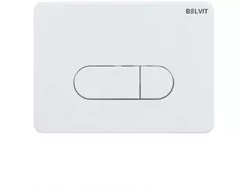 BELVIT Berlin Bet&auml;tigungsplatte 2-Mengen-Sp&uuml;lung Kunststoff wei&szlig; (BV-DP1001)