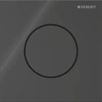 Geberit Typ 40 Urinalsteuerung Round, pneumatische Sp&uuml;lausl&ouml;sung, Glas schwarz (116014SJ1)