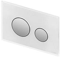 Bet&auml;tigungsplatte Glas Loop F&uuml;r Wc-zweimengentechnik, Glas Schwarz, Tasten Wei&szlig;