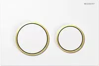 Geberit 115.085.KK.1, Geberit actuator plate omega20 for dual flush: white / gold