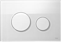 Bet&auml;tigungsplatte Glas Loop F&uuml;r Wc-zweimengentechnik, Glas Wei&szlig;, Tasten Chrom