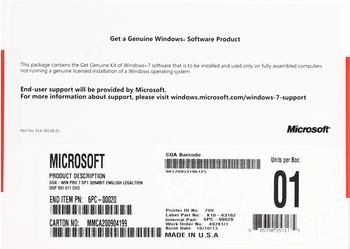Microsoft Windows 7 Professional SP1 OEM EN
