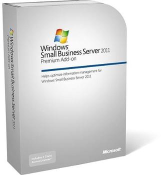 Microsoft Vollversion Windows Small Business Server Premium AddOn 2011 64Bit/Deutsch DVD 5 Clt