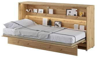 Meblini Bed Concept BC-06 90x200cm horizontal mit Matratze artisan-eiche