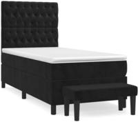 vidaXL Boxspringbett mit Matratze Schwarz 100x200 cm Samt