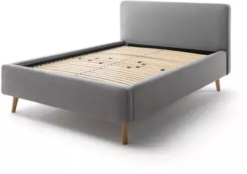 Meise Möbel Mattis mit Bettkasten 140x200cm Struktur hellgrau
