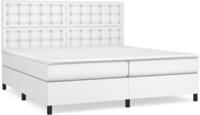 vidaXL Boxspringbett mit Matratze Wei&szlig; 200x200 cm Kunstleder