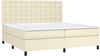 vidaXL Boxspringbett mit Matratze 200x200cm Kunstleder Kn&ouml;pfe (3142865)