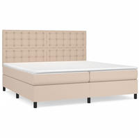 vidaXL Boxspringbett Matratze Cappuccino-Braun 200x200cm Kunstleder