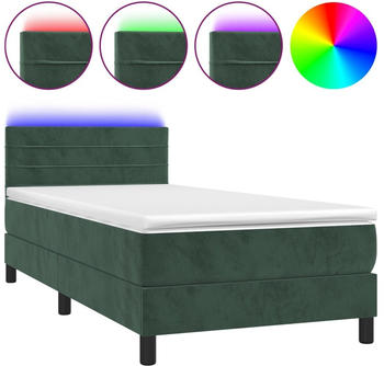 vidaXL Boxspringbett mit Matratze & LED Samt 90x200cm (3134444)