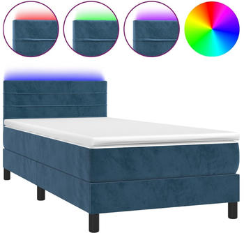 vidaXL Boxspringbett mit Matratze & LED Samt 90x200cm (3134445)