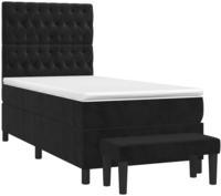 vidaXL Boxspringbett mit Matratze Schwarz 90x200 cm Samt
