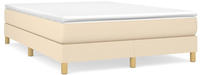 vidaXL Boxspringbettgestell Creme 140x200 cm Stoff