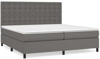 vidaXL Boxspringbett mit Matratze Grau 200x200 cm Kunstleder