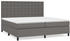 vidaXL Boxspringbett mit Matratze 200x200cm Kunstleder Knöpfe (3142867)