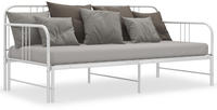 vidaXL Ausziehsofa Bettgestell Wei&szlig; Metall 90x200 cm