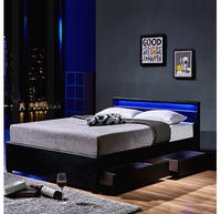 Home Deluxe - Led Bett Nube - Schwarz, 140 X 200 Cm - Inkl. Matratze,...
