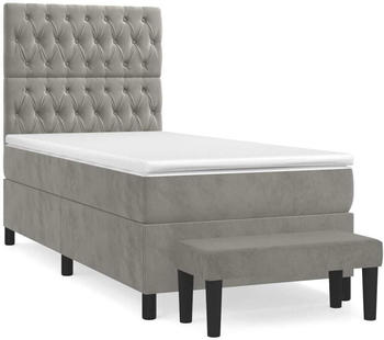 vidaXL Boxspringbett Samt 100x200cm mit Bank (3138007)